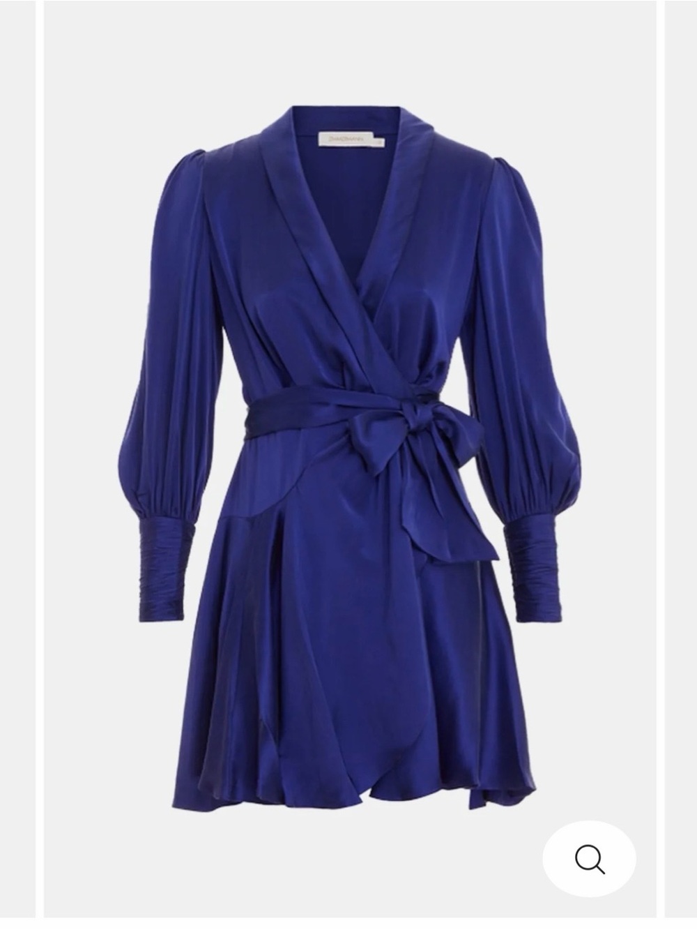 Zimmermann Silk Wrap Mini Dress Lapis in Blue